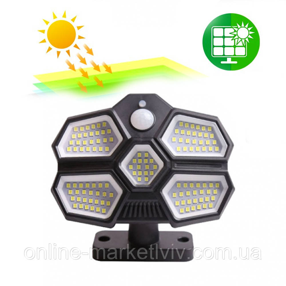 Уличный фонарь на солнечной батарее Solar SH580A-124LED / Светильник с датчиком движения, фото 1