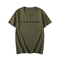 Спортивная футболка хаки патриотическая с логотипом Доброго Вечера мы из Украины, с надписями Украина, Ukraine