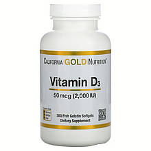 Вітамін D3 California GOLD Nutrition "Vitamin D3" 2000 МО (360 таблеток)