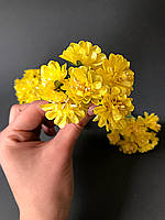 Букетик волошок ( 6 квіточок), жовті, 11 см