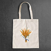 Еко-сумка, шоппер, щоденна з принтом "Колосяя пшениці"