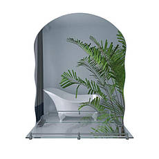 Дзеркало Lidz Anny 140.07.02 (1) 600х850х106 настінне з поличкою прямокутне з дугоподібним верхом та фігурними