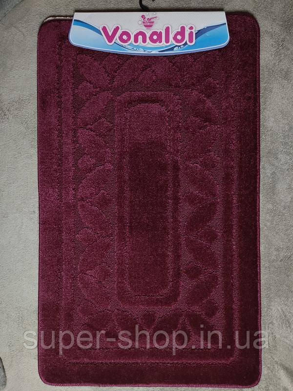 Комплект килимків для ванни Vonaldi 60x100 см Туреччина з вирізом прямокутні гумина основа боордовий
