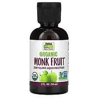 Organic Monk Fruit Liquid Sweetener Now Foods 59 мл