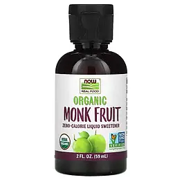 Organic Monk Fruit Liquid Sweetener Now Foods 59 мл