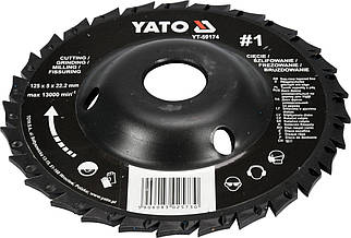 Диск-фреза відрізний для дерева, ПВХ, гіпсу; Ø=125/22.2 мм, h=5 мм, шорсткість No1 YATO (Польща)