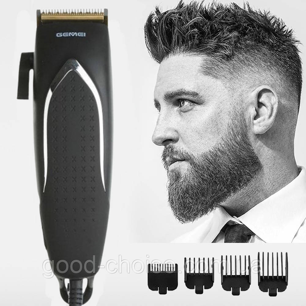 Машинка для стрижки волосся з насадками Gemei GM-809 Professional 9W / Тример для волосся, фото 1