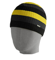 Шапка мужская из тонкой шерсти OXYGON REFLECTION Тёмно-Серый / Жёлтый / Серый One Size (56-60)