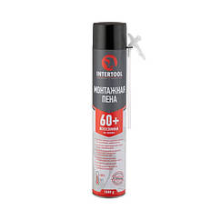 Піна монтажна, всесезонна, 750 мл/1000 г. 60 л.+, трубочка INTERTOOL FS-1100