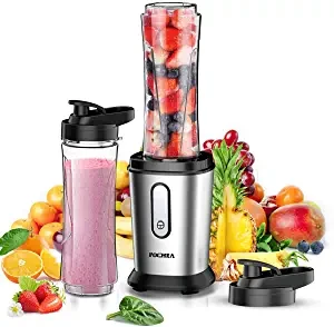 Міні блендер подрібнювач FOCHEA з двома дорожніми пляшками 500W, фото 1