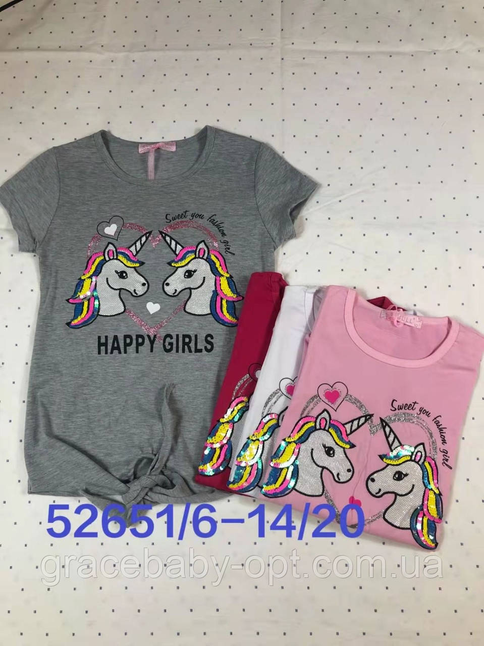 Футболка для дівчат оптом, Seagull, 6-14 лет,  № CSQ-52651