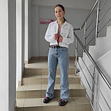 Джинси жіночі широкі палаццо прямі 26 блакитні, фото 2