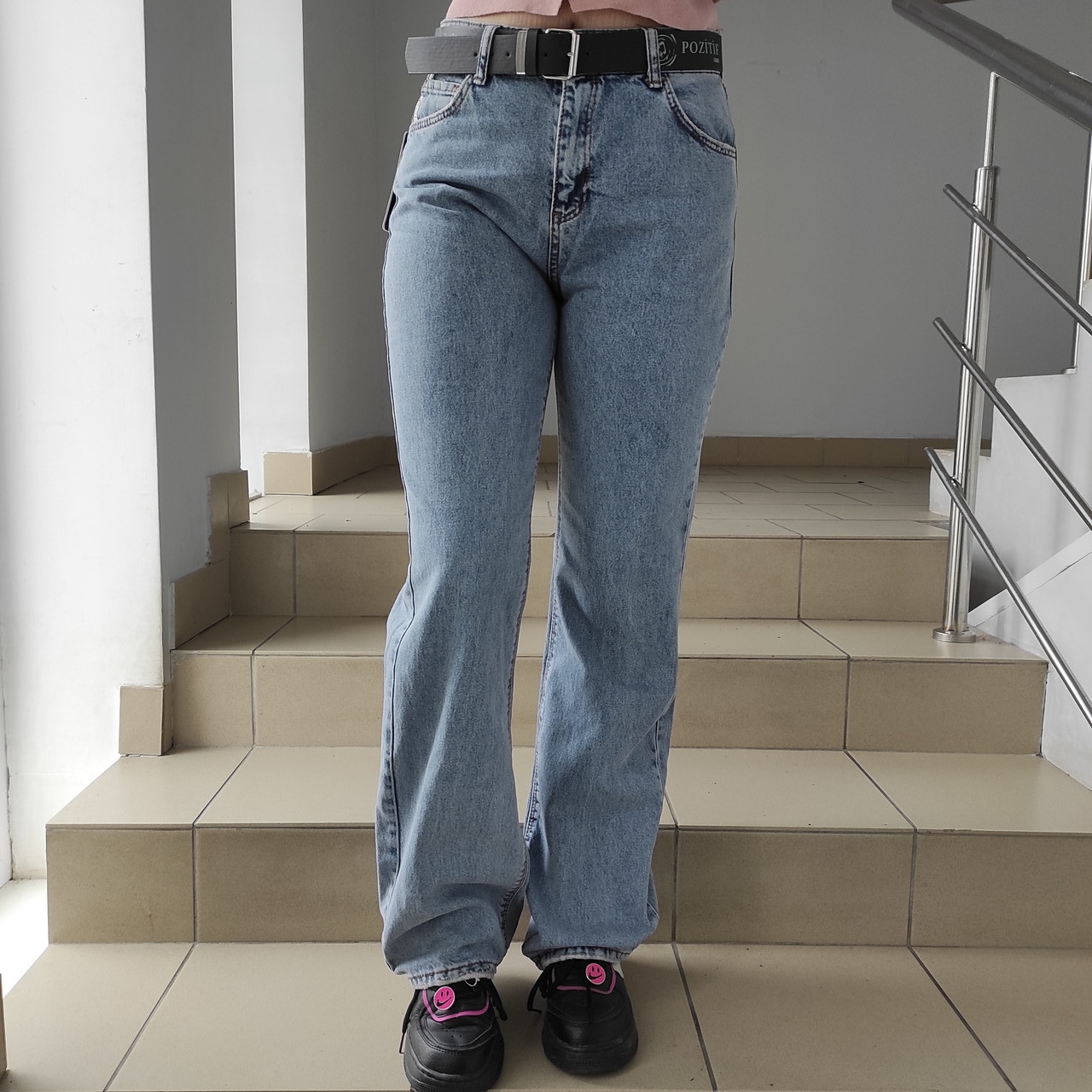 Джинси жіночі широкі палаццо прямі 26 блакитні, фото 1