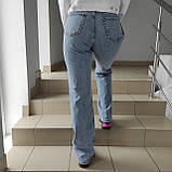 Джинси жіночі широкі палаццо прямі 26 блакитні, фото 8