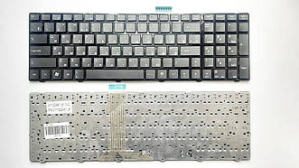 Клавіатура для ноутбуків MSI GE60, GE70, GX60 чорна з чорною рамкою UA/RU/US [Уцінка]