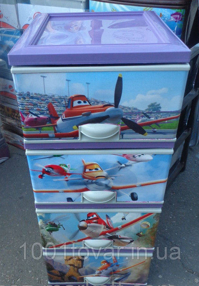Комод пластиковий Еlif Plastik, з малюнком Літаки або Літачки, фото 1