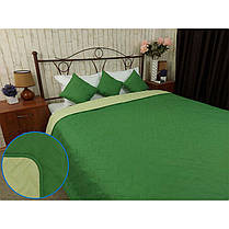 Покривало на ліжко, диван Руно Зелене 212х240 двостороннє євро, фото 3