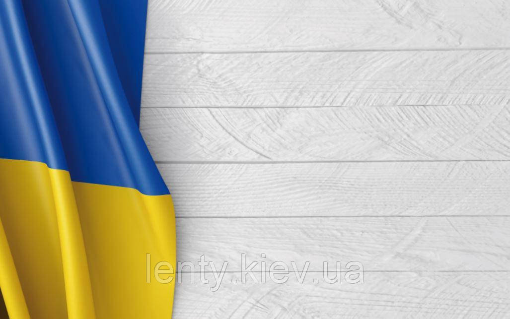 Фото-фон вініловий патріотичний 120×75 см "Прапор України - Сіра дерев'яна дошка"