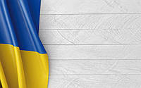 Фото-фон виниловый патриотический 120×75 см "Флаг Украины - Серая деревянная доска"