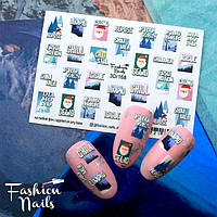 Новорiчний Слайдер-дизайн - воднi наклейки для нігтів Fashion Nails 3D/168