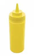 Пляшка для соусів з мірною шкалою прозора 360 мл жовта
