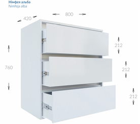Комод без ручок Ідея К 760/800/3Ш Garant Гарант купити в Україні