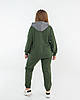 Жіночий весняний спортивний костюм, кофта на змійці з капюшоном і штани з кишенями, батал великі розміри, фото 2