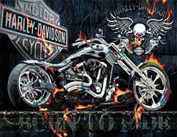 Алмазна вишивка. Картина на підрамнику "Harley-Davidson", розмір 20х30 см