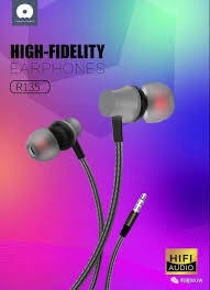 Дротові вакуумні навушники WuW R135 Earphone Чорні, фото 2