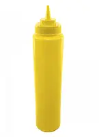 Пляшка для соусів з мірною шкалою прозора 950 мл жовта