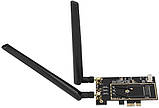 Мережева карта Tosuny WLAN, бездротова карта Wi-Fi M.2 NGFF to PCI-E 1X, фото 4