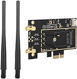 Мережева карта Tosuny WLAN, бездротова карта Wi-Fi M.2 NGFF to PCI-E 1X, фото 6