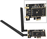 Мережева карта Tosuny WLAN, бездротова карта Wi-Fi M.2 NGFF to PCI-E 1X, фото 7