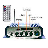 Kentiger HY-604 усилитель мощности звука 4-канальный для авто, колонок, mp3, FM, USB, SD, караоке, на TDA7388, фото 9