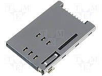 MCC-SIM/4 Connector: for cards; SIM; push-push; SMD; gold plated; PIN:8; 250V