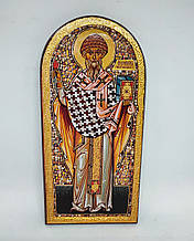 Святий Спіридон Триміфунтський, ікона арочна для дому 28*13 см