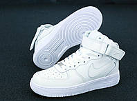 Мужские кроссовки Nike Air Force 1 Mid Leather Triple White ALL00831