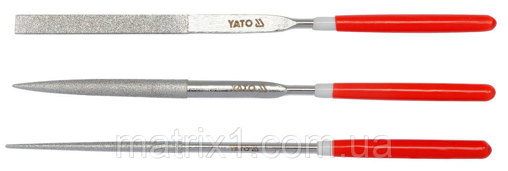 Набір алмазниз надфіл 3 пр. 3х140х50мм YATO (Польща), фото 1