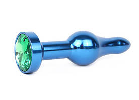 СИНЯ АНАЛЬНА ВТУЛКА, L 103 мм D 28 мм, вага 80г, колір кристалу зелений