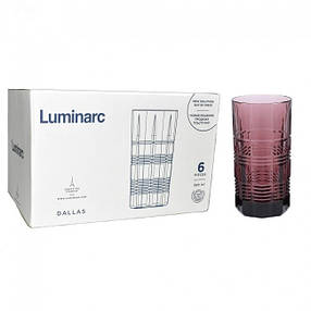 Набір лілових склянок високих Luminarc "Даллас" 380 мл 6 шт (P9277), фото 2