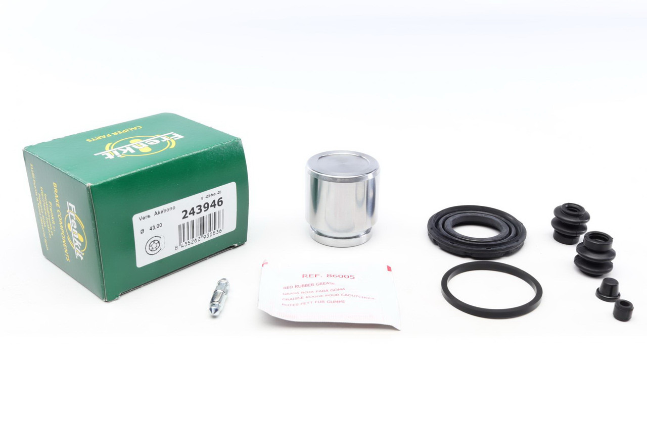 Ремкомплект заднього супорта Nissan Qashqai 07- (d=43 мм) (+ поршень) (Akebono) Frenkit 243946