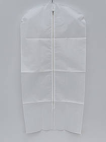 Чохол білий 60*90 см для зберігання і упаковки одягу на блискавці флізеліновий