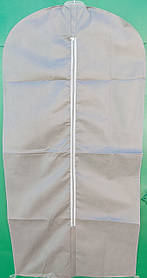 Чохол сірий 60*120 см для зберігання і упаковки одягу на блискавці флізеліновий