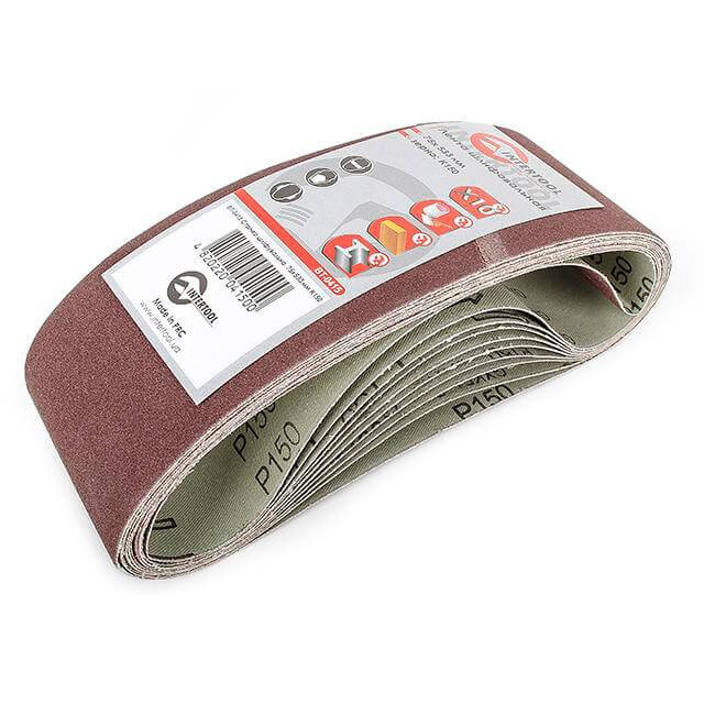 Стрічка шліфувальна 75*533 мм, К150, 10 од. INTERTOOL BT-0415, фото 1