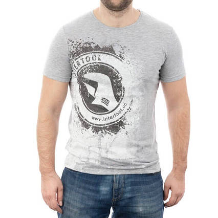 Футболка сіра меланж, 100% бавовна, S INTERTOOL SP-2221
