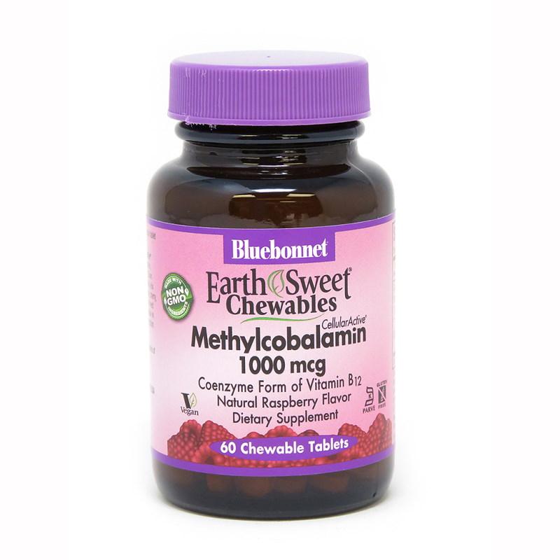 Витамины и минералы Bluebonnet Earth Sweet Chewables Methylcobalamin 1000 mcg, 60 жевательных таблеток CN3966 - фото 1 - id-p1190229321