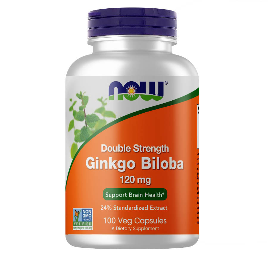 Натуральна добавка NOW Ginkgo Biloba 120 mg, 100 вегакапсул CN2569 SP