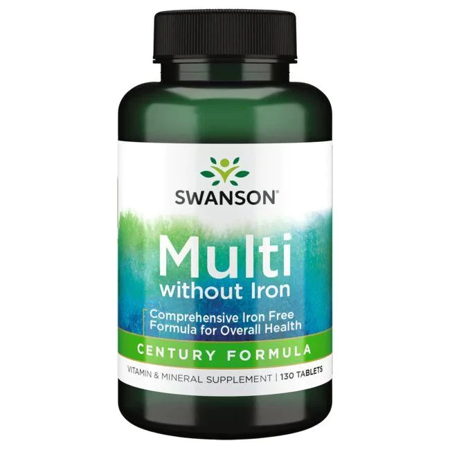 Swanson Multi Without Iron Century Formula мультивітаміни без заліза, 130 таблеток