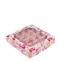 Коробка для цукерок з вікном "Мішарики" 150х150х30 (на 16 шт)