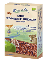 Fleur Alpine Organic Каша молочная Гречневая с яблоком 4м+ 200 г